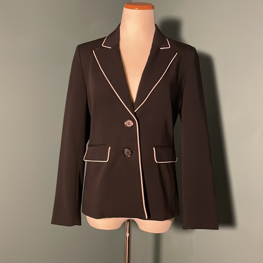 Classic black jacket white piping edge by  apostrophe